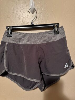 Reebok Women's Black and Heather Gray Athletic Shorts